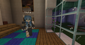 Viola inside her townhouse