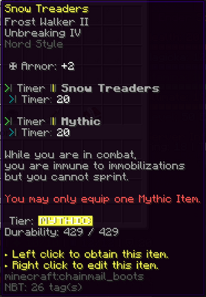 Snow Treaders Mythic Item Tooltip