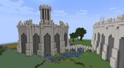 Imperial City Prison from The Elder Scrolls Oblivion recreated in Minecraft — Elder Scrolls style dungeon and prison courtyard in Minecraft.