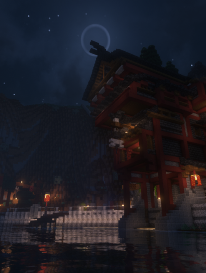 Lillypad Temple’s Harbor build by XXLBen for a community event in Enderscrolls Minecraft.