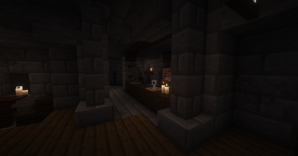 Elder Scrolls Skyrim Minecraft Ragged Flagon tavern rebuild inside Riften’s Ratway sewers.