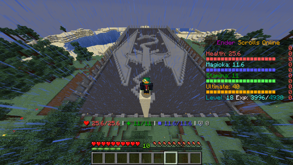 Skyrim logo Minecraft 2D pixel art recreation of the dragon emblem.